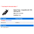 thumbnail image 2 of Washer Pump - Compatible with 1998 - 2020 Audi A4 1999 2000 2001 2002 2003 2004 2005 2006 2007 2008 2009 2010 2011 2012 2013 2014 2015 2016 2017 2018 2019, 2 of 2