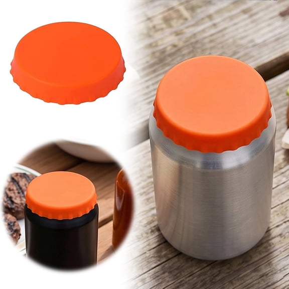QIUXUJ - Silicone Soda Can Lids, 1 Pack Reusable Can Covers, Colorful Saver, Pop Cans Lids Fits Standard Cans for Soda Drink Beverage Fresh (Orange)
