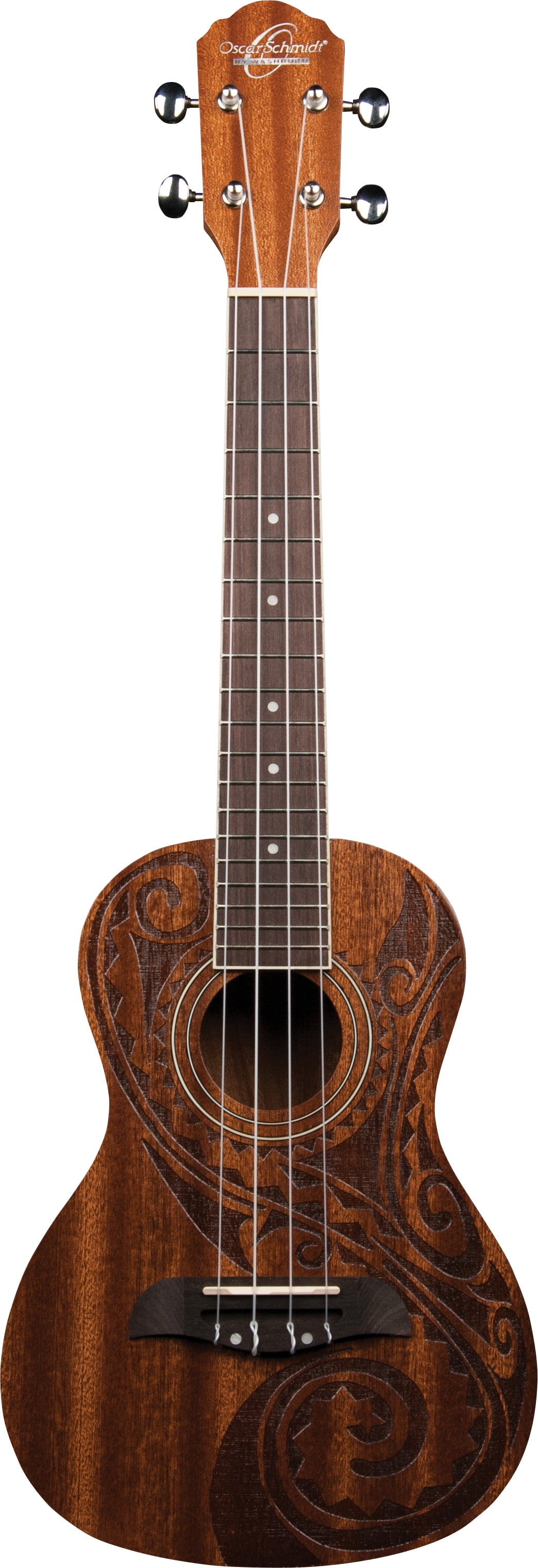 Oscar Schmidt OU2TAT-A Concert Ukulele. Natural Mahogany Maori