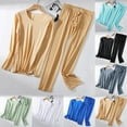 thumbnail image 6 of Mens Thin Long Johns Set Ice Silk Long Underwear Long Sleeves Top/bottom/2pc Set, 6 of 9
