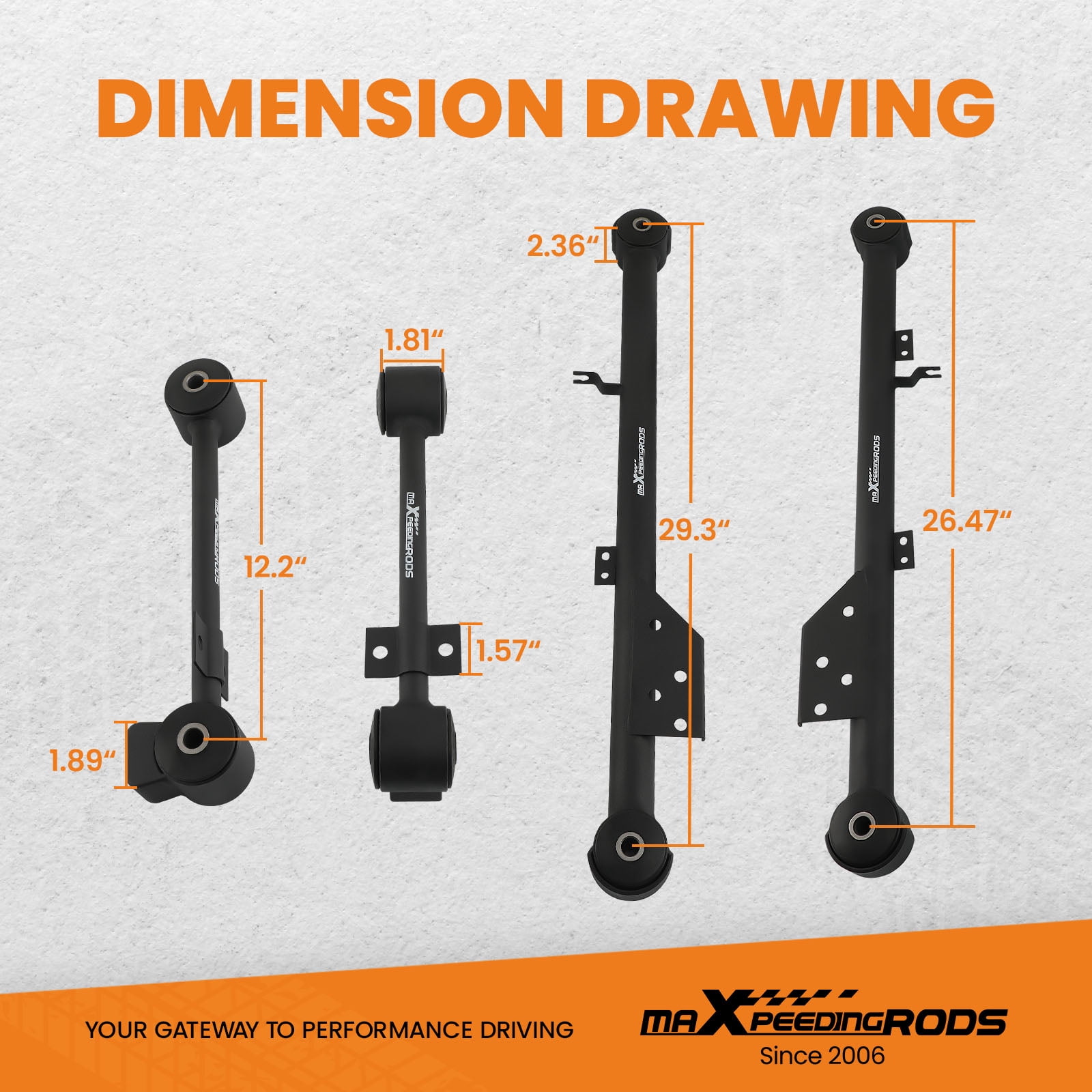 maXpeedingrods Rear Control Arms Upper Lower for Nissan Pathfinder, for Infiniti QX4 1997-2004 Trailing Arms Suspension 905-802 905-803 905-804 K660903