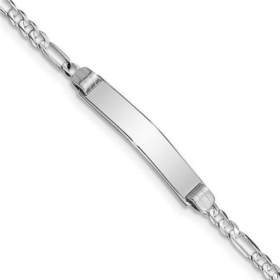 Primal Gold 14 Karat White Gold Figaro Link ID Bracelet