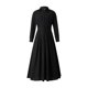 thumbnail image 1 of VISgogo Vestido elegante para mujer, color sólido/estampado de leopardo, manga larga, vestido camisero con cintura ceñida, S-XXXXXL VISgogo  moda, 1 of 9