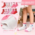 thumbnail image 3 of ELUTONG Toddler Socks with Grips Girls Non Slip Anti Skid Crew Socks 12 Pairs Baby Kids Children Cartoon Pattern, 3 of 7
