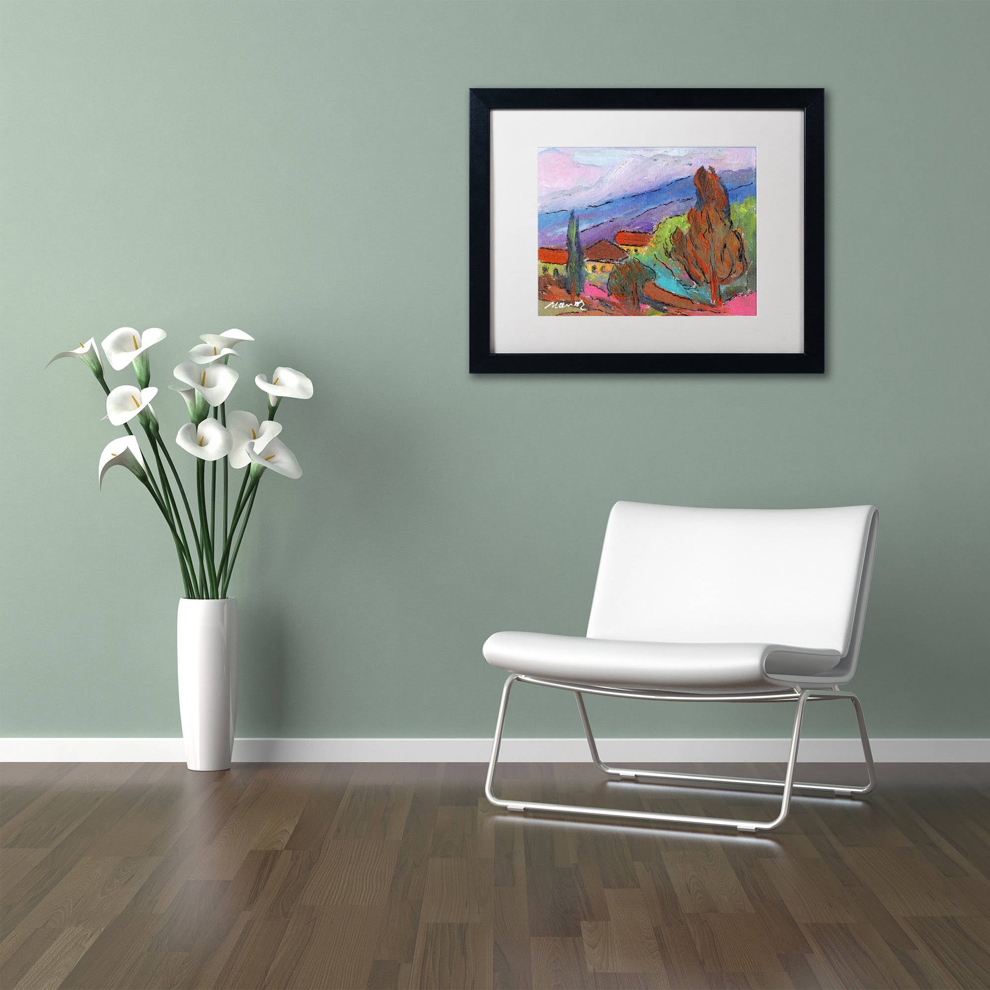 Trademark Fine Art "Summer Blush" Canvas Art by Manor Shadian White Matte, Black Frame