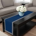 thumbnail image 4 of Navy Blue Table Runner 48 Inches Long, Black Modern Geometric Abstract Art Aesthetics Kitchen Coffee Dining Table Decoration for Home Party Birthday Wedding Home Decor 13x48 Inches, 4 of 8