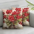 thumbnail image 3 of Watercolor Floral Bloom Decorative Geranium Flowers Pillow Covers  Mason Jar, Seasonal Farmhouse Botanical Plant Decor Throw Pillows Cushion Case for Front Porch Patio, 3 of 7