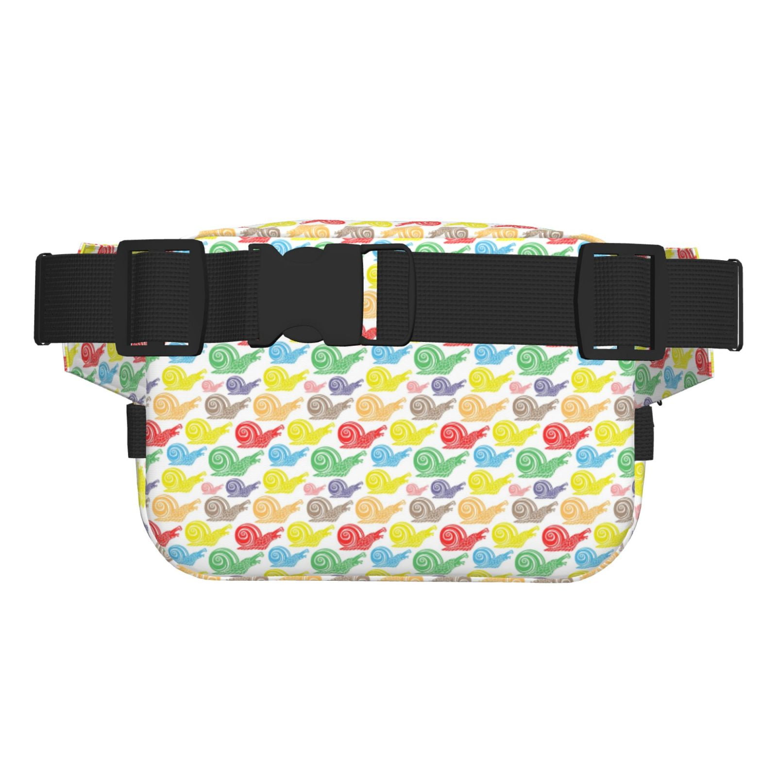 Picia Colorful Snails Print Square Double-Layer Waist Bag Mini Adjustable Waist Belt Bag Exercise Running Travel Hiking
