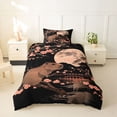 thumbnail image 2 of Erosebridal Cute Capybaras With Carrot Twin Bedding For Children,Japanese Style Sakura Duvet Cover Set For Kids Boys Girls,2pcs,No Comforter,Black Reversible, 2 of 6