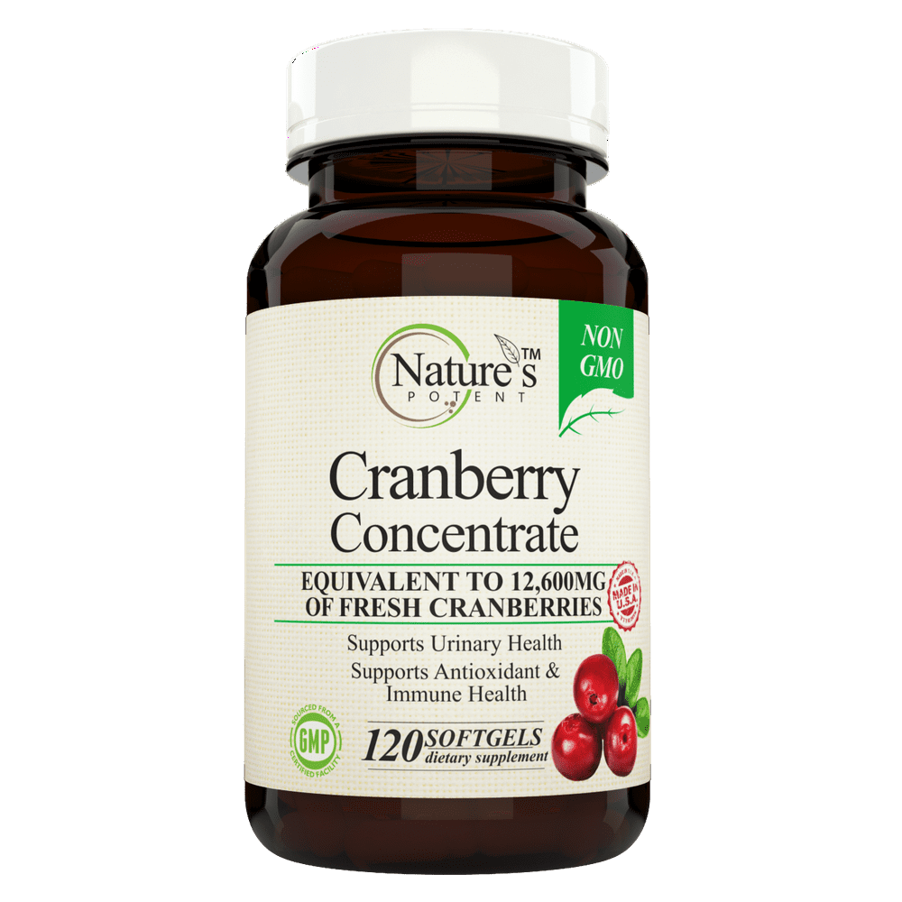 Nature's Potent Cranberry Pills, NonGMO Supplement Equivalent to 12