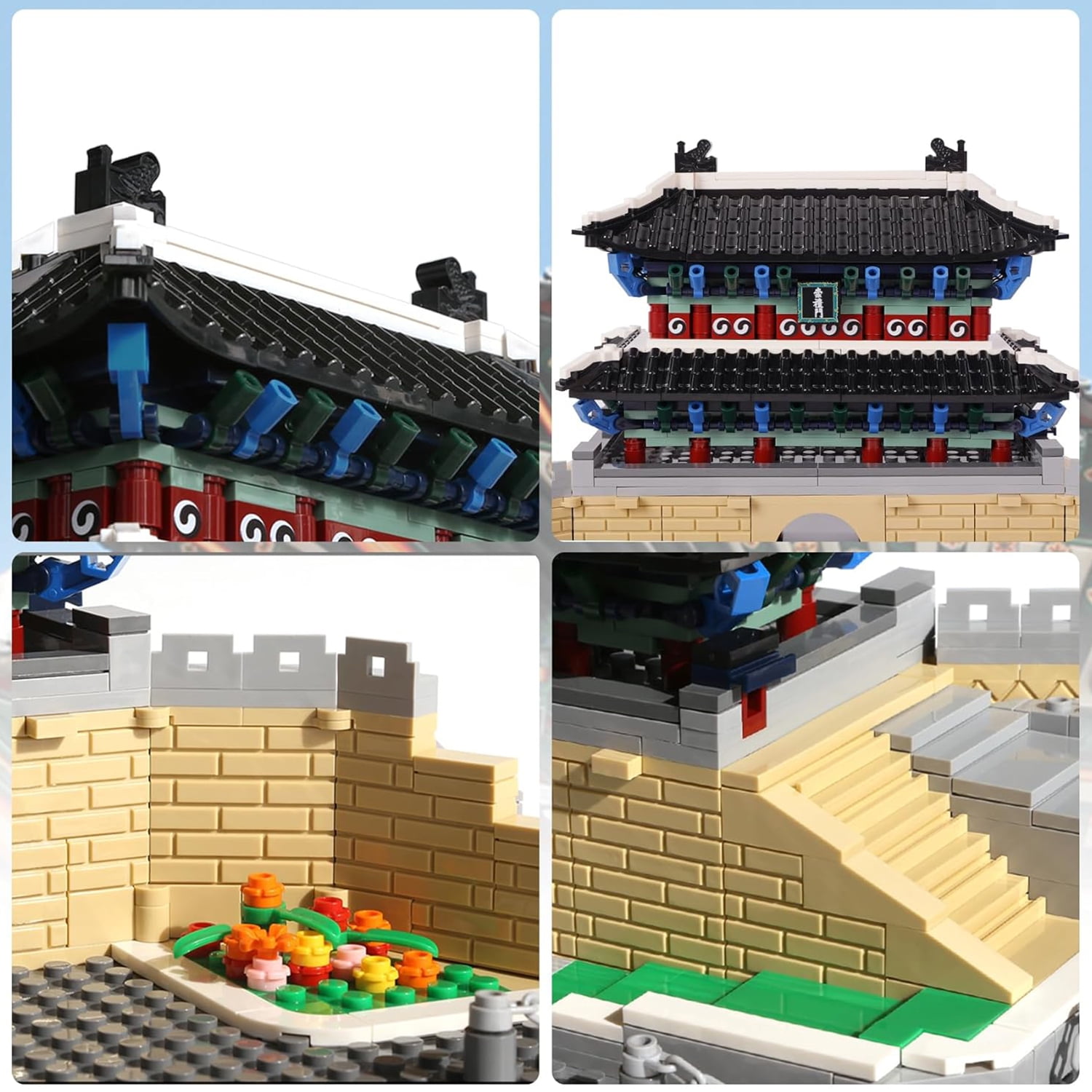 Vyytoz Namdaemun Gate Seoul Building Set, 900Pcs Architecture Model, Creative Display Toy, World Landmark Collection