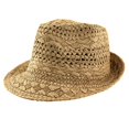 thumbnail image 5 of Men Hand‑Woven Paper Straw Fedora Hat Hollow Knit Sun Hat Wide Brim Breathable Outdoor Beach Travel Vacation Sun‑Shade Head‑Accessory for Adults, 5 of 8