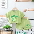 thumbnail image 2 of Children's two-piece summer small and medium-sized children's baby Korean three-dimensional dinosaur short sleeved shorts set for boys' summer wear, 2 of 5