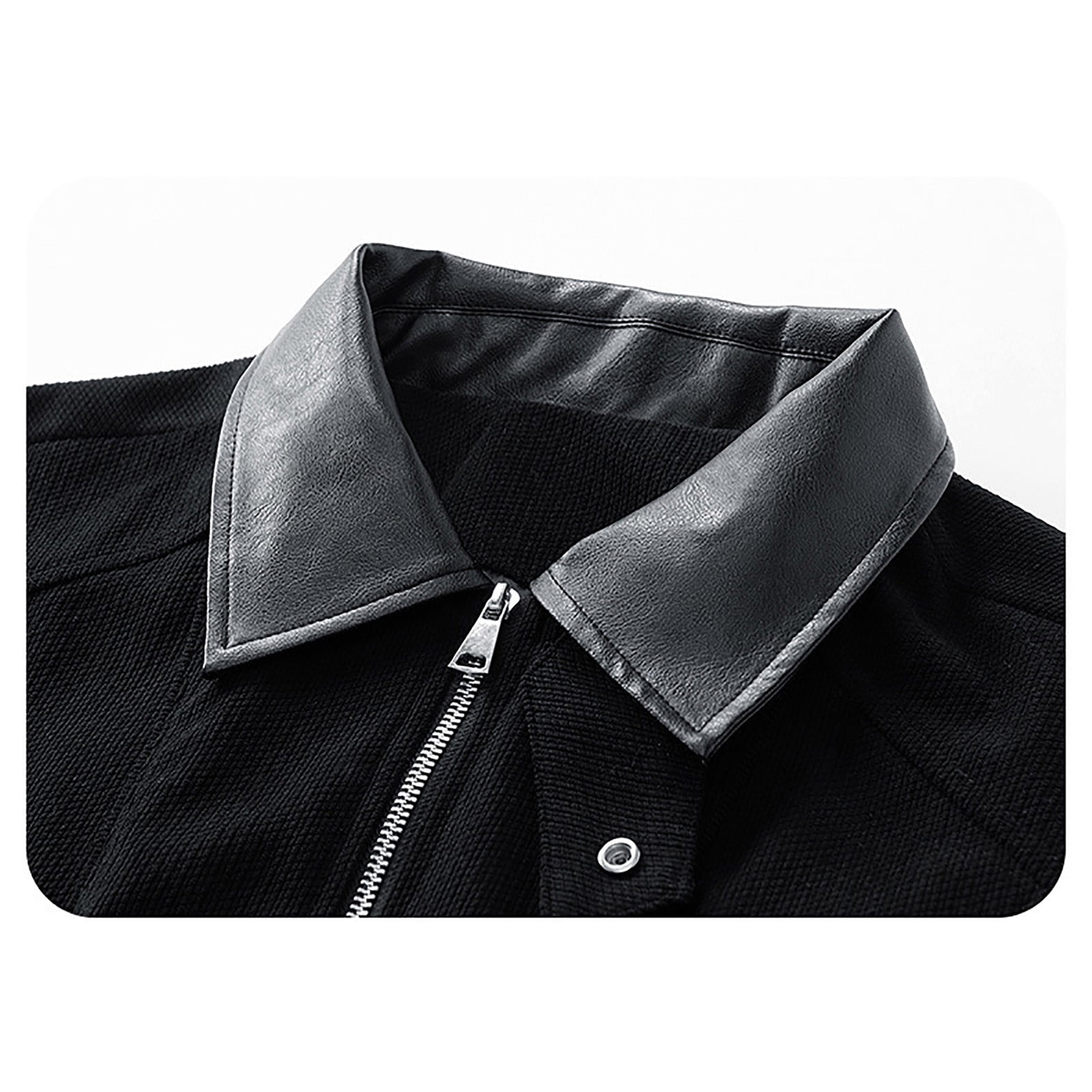 WRKEKC Men's Work Jacket Zip Front Cardigan Style Lapel Collar