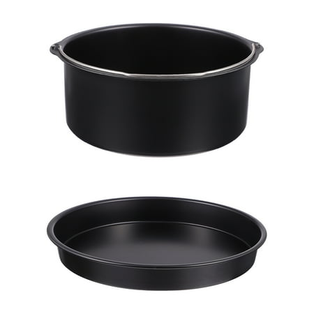 

Yage 1 Set/2PCS 8 inch Air Fryer Accessories with Carbon Steel Cake Pizza Pan