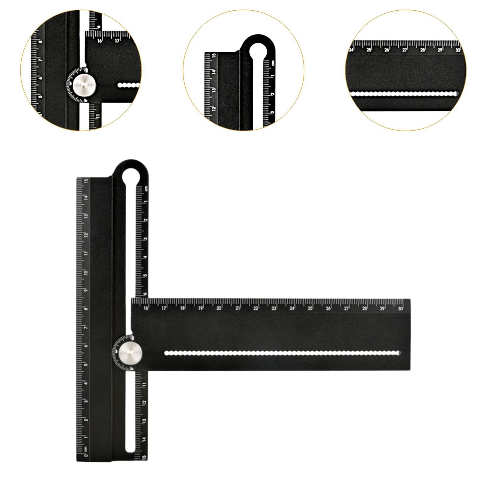 JISADER Angle Ruler 12 inch / 310 mm Black Architects Angle Protractor