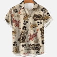 thumbnail image 5 of Summer Men's Social Casual Vintage Floral Hawaiian Oversize Short Sleeve Shirt Street Luxury Dragon Pattern Element Clothing Hot, 5 of 6