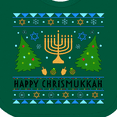 thumbnail image 4 of Inktastic Happy Chrismukkah Sweater Style with Menorah and Trees Boys or Girls Baby Bib, 4 of 4