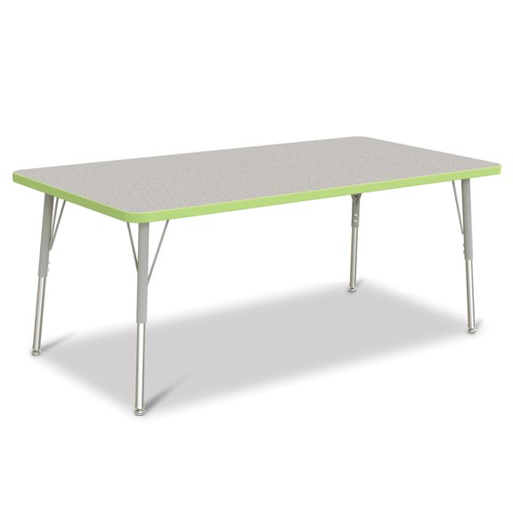 Rectangle Activity Table - 30" X 60", A-height - Freckled Gray/Key Lime/Gray