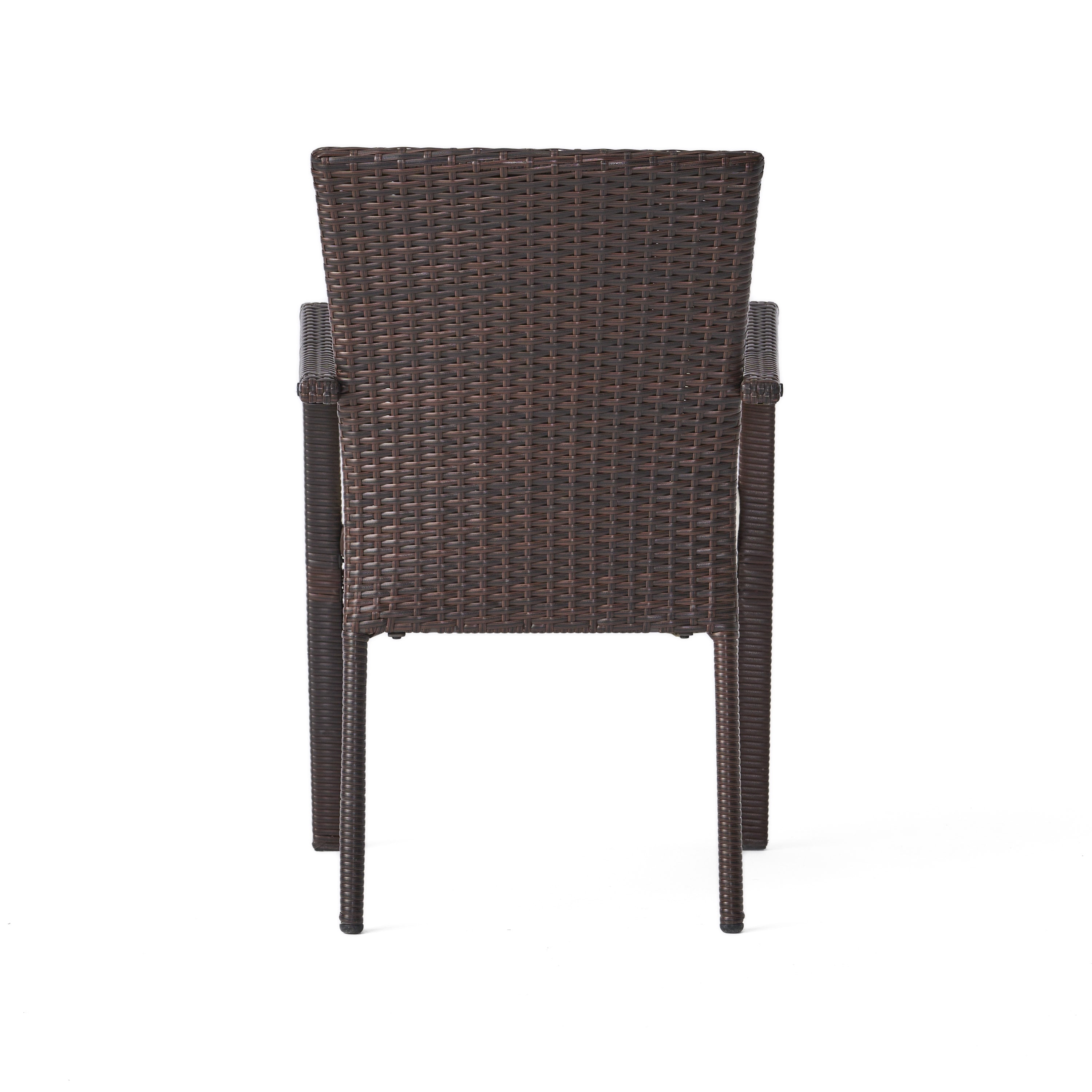 Phil 5 Piece Outdoor Round Wicker Dining Set, Multibrown