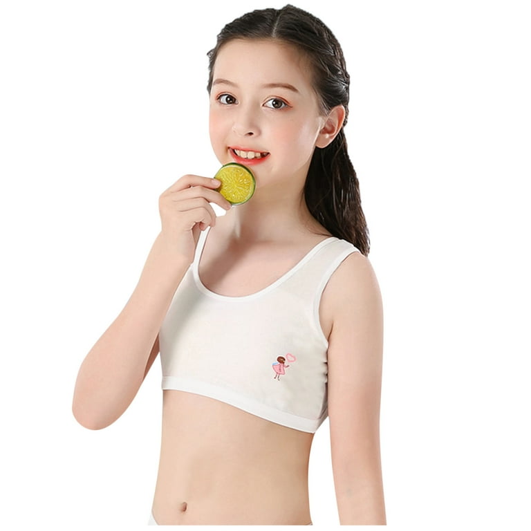 Dadaria Bras for Girls 10-12 Kids Girls Underwear Cotton Bra Vest Children  Underclothes Sport Undies Clothes White M,Women 