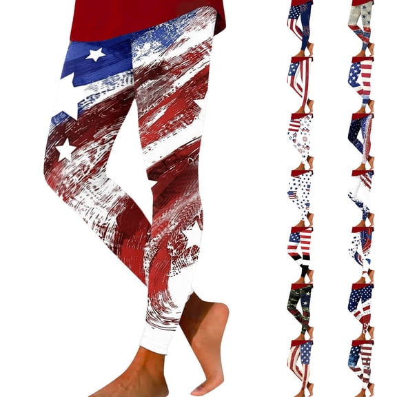 DHFJKG High Waist Leggings Women 4Th Of July Outfits Tummy Control Workout Yoga Pants Celebrate America's 250Th Anniversary