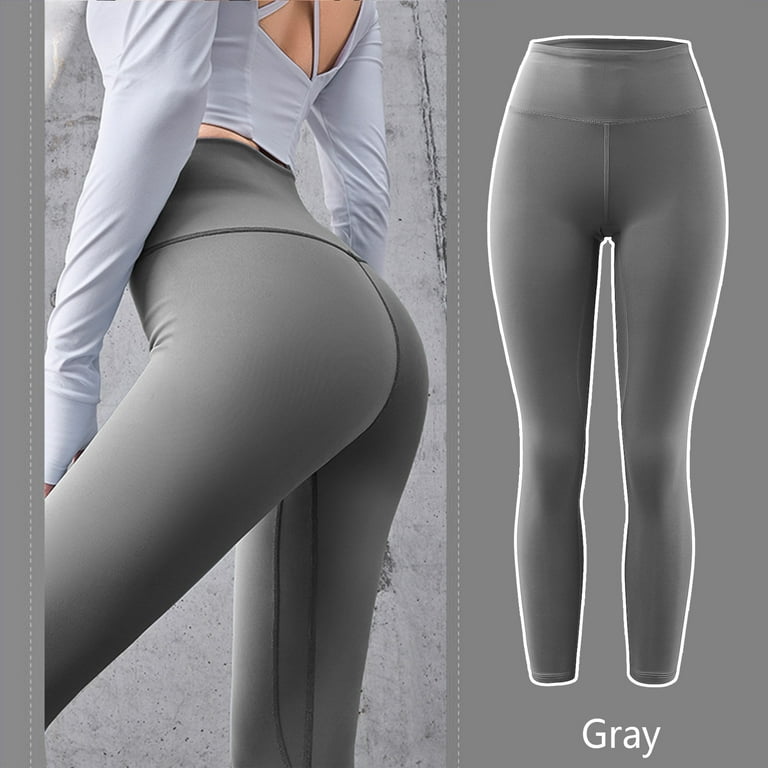 xinqinghao yoga leggings for women women no front seam leggings ruched high  waist yoga pants women yoga pants gray l