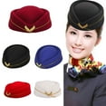 thumbnail image 2 of ZPAQI Stewardess Hat Beret Hat Women Air Hostesses Hat Party Hats Costume Cosplay, 2 of 20