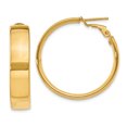thumbnail image 1 of 14k Yellow Gold 6.75mm Large Omega Back Hoop Earrings Round, 1 of 8