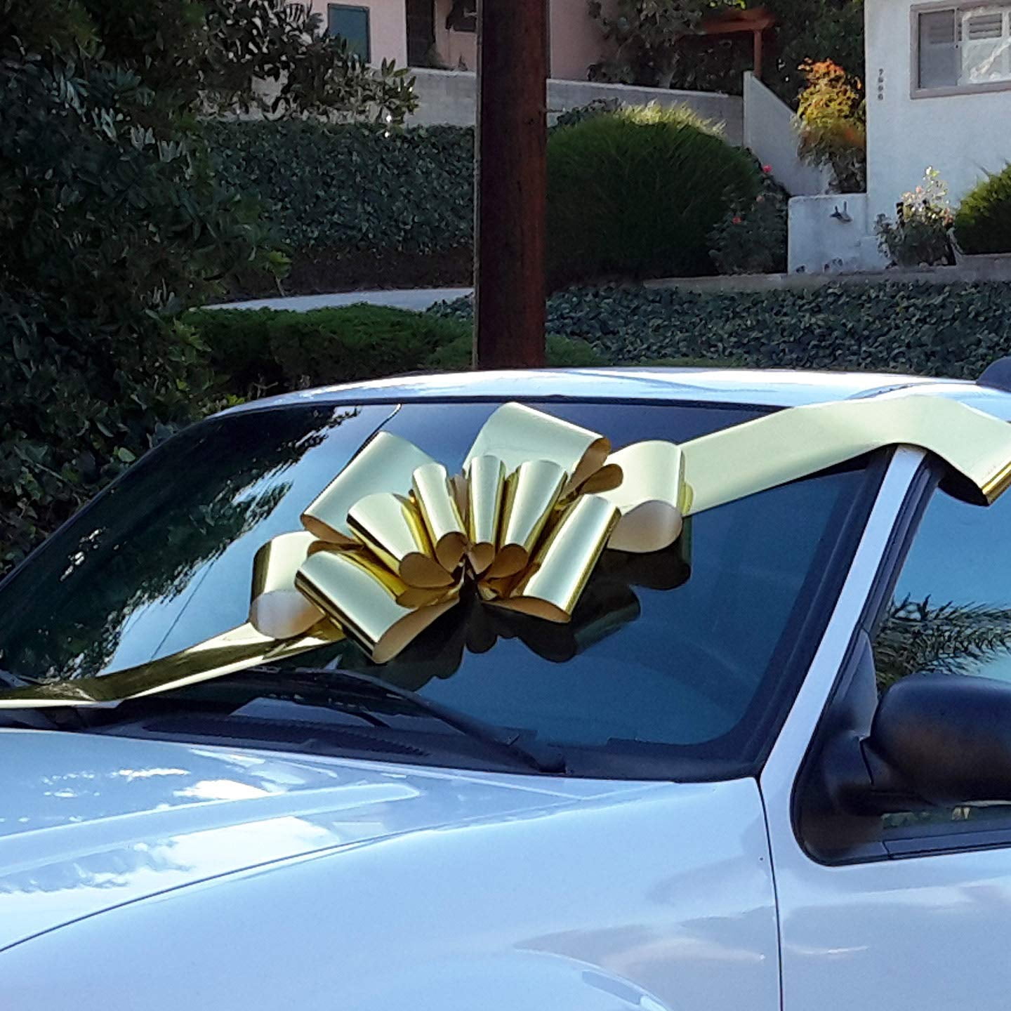Big Metallic Gold Car Bow - Fully Assembled, 25" Wide, Fall, Christmas, Gift Bow, Mardi Gras, Birthday, Graduation