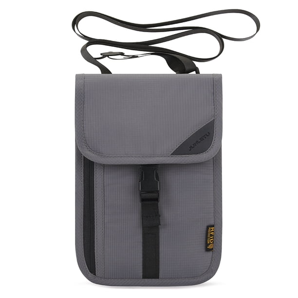Bolsas antirrobo para almacenamiento de documentos porta pasaporte nailon portátil de viaje RFID ID organizador de tarjetas de crédito bolsa para el cuello