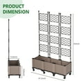 thumbnail image 4 of MOPHOTO 63" H 3 Pack lanter Box Raised Garden Bed with Trellis & Wheels Standing Vertical Horticulture Planter Box for Climbing Vegetables Plants & Herbs & Flowers, 4 of 8