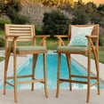 thumbnail image 3 of Best Choice Products Set of 2 Outdoor Acacia Wood Bar Stools Bar Chairs w/ Weather-Resistant Cushions - Sage, 3 of 7