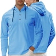 thumbnail image 1 of Ceisia Men's Slim Hooded Half-Placket Long-Sleeve Top Multi-Solid for Spring/Summer Gift, 1 of 5