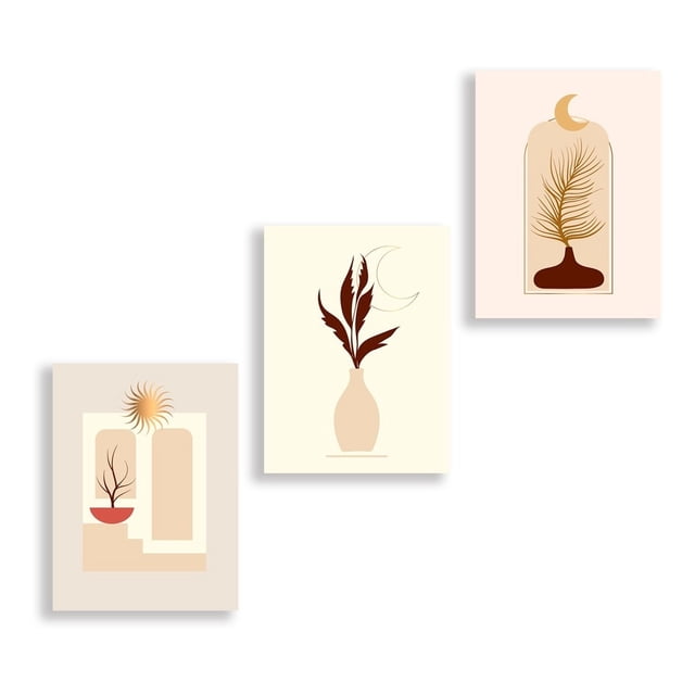 Set 3 Cuadros Flores