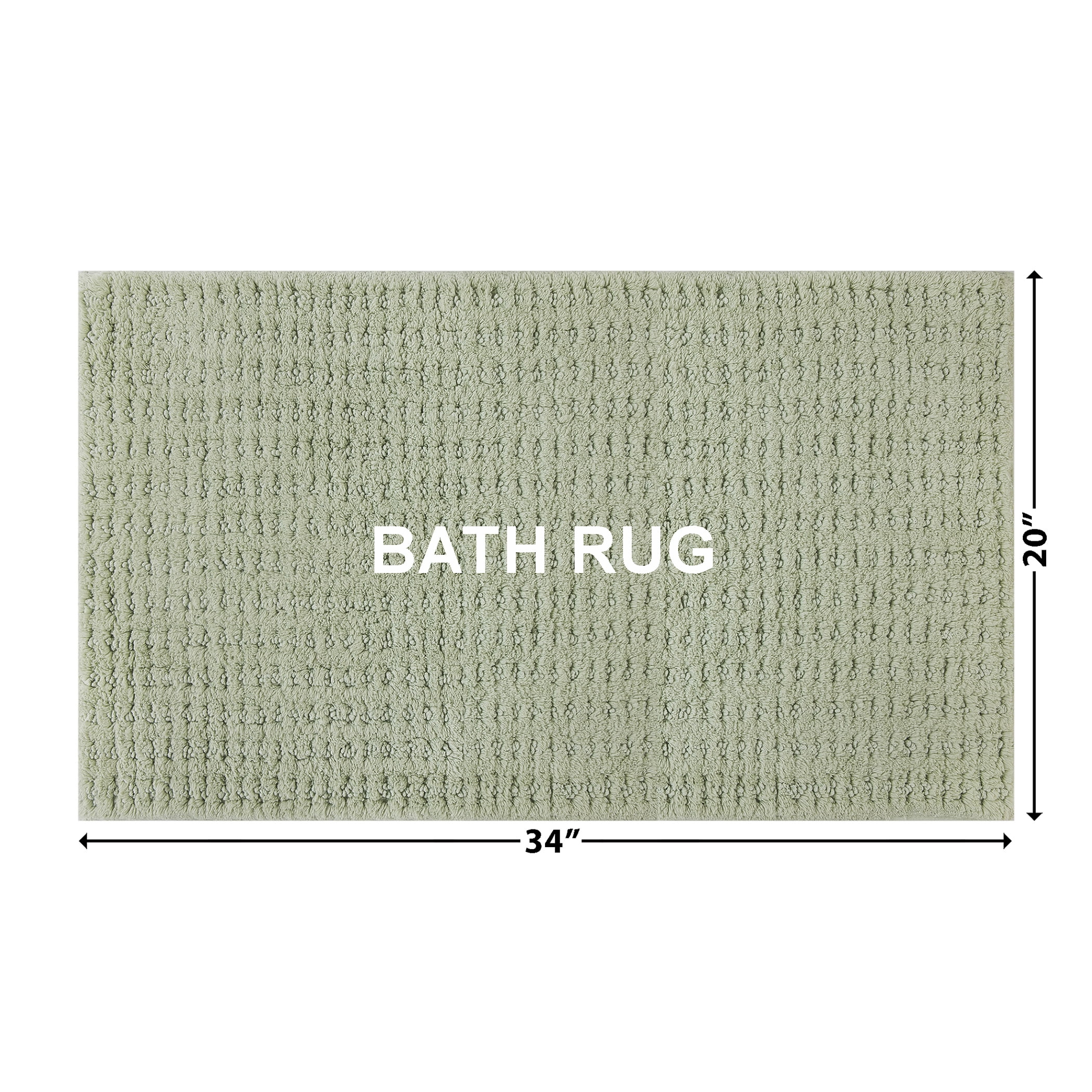 Beautiful Cotton Bath Rug by Drew Barrymore, Sage Green, 20x34"