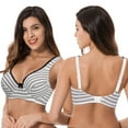 thumbnail image 6 of Curve Muse Women’s Unlined Plus Size Comfort Cotton Underwire Bra-Black/Cream,Black-38B, 6 of 7