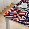 thumbnail image 5 of HAOXIT Tablecloth Fitted Square,Red White Blue USA Flag Elastic Edged Table Cloth Cover,Independ Day for Kitchen Banquet Party Outdoor Dining Table Decor,Fit for Square Table white, 5 of 8