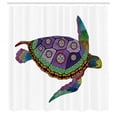 thumbnail image 3 of Ambesonne Psychedelic Shower Curtain, Sea Turtle Animal, 69"Wx75"L, Purple Orange Pink, 3 of 5