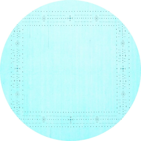 Ahgly Company Indoor Round Solid Light Blue Modern Area Rugs, 6' Round