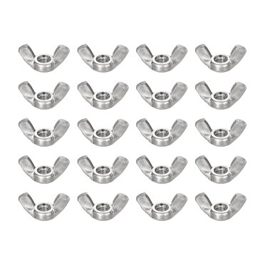 Uxcell 1/4"-20 Wing Nut 100 Pack, Carbon Steel Butterfly Wing-Nut Fasteners Parts, White