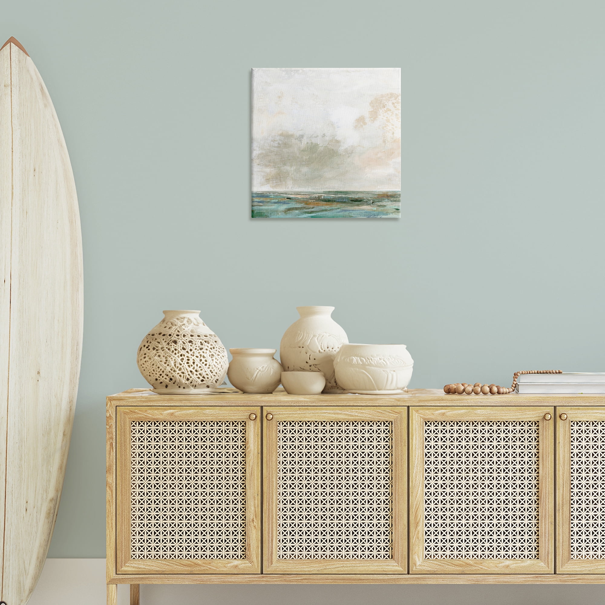 Stupell Industries Rustic Seascape Neutrals Abstract Painting Wrapped Canvas Art Print Wall Art, 24 x 24