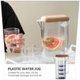 thumbnail image 5 of GOOHOCHY 1600ML Plastic Clear Cold Water Pitcher Wooden Lid Water Kettle Juice Tea Pot, 5 of 8