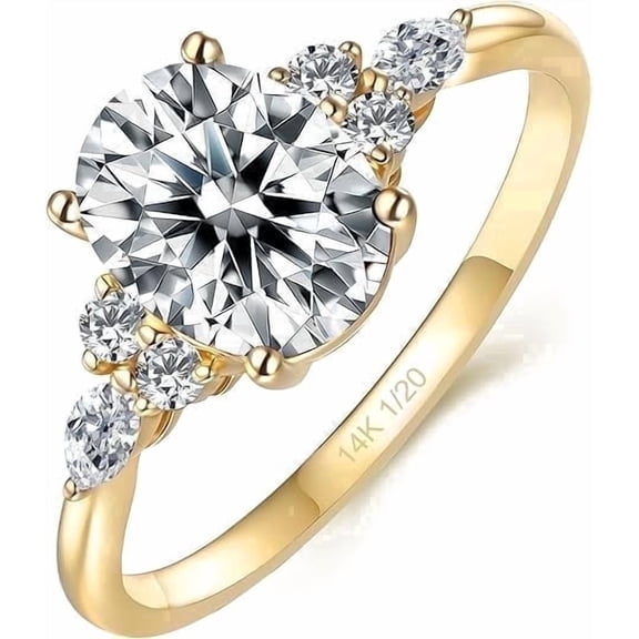 AUMIFY Moissanite Engagement Ring for Women Oval Cut Statement Ring 14k Gold Vermeil 925 Sterling Silver 1.5ct Promise Wedding Rings April Birthstone Anniversary Christmas Gifts Size 8