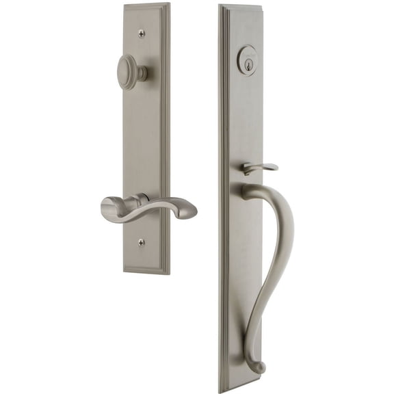 Grandeur Carsgrprt_Eset_238_Lh Carre Solid Brass Rose Left Handed Keyed Entry Single