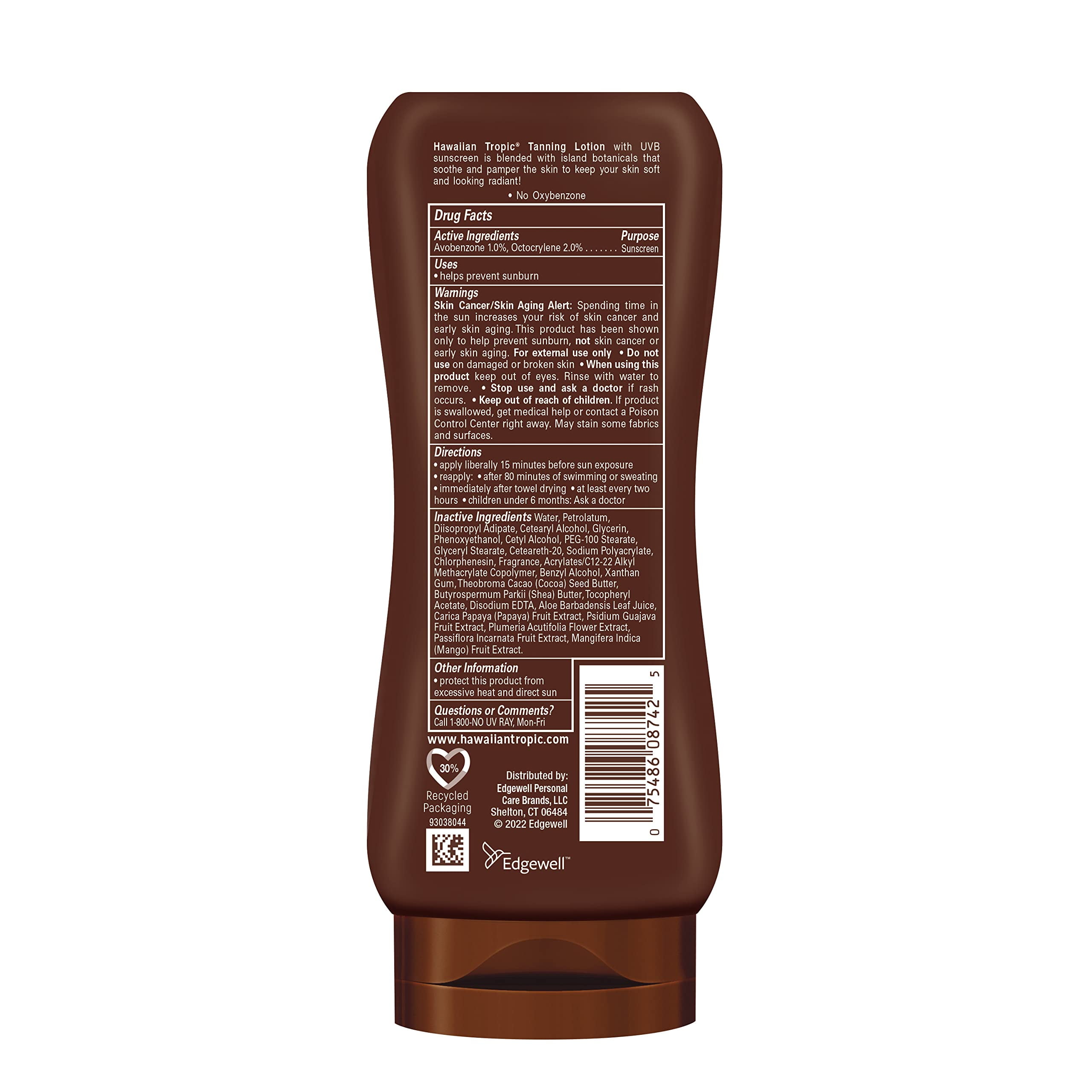 Hawaiian Tropic SPF 4 Sunscreen, Protective Dark Tannning Sunscreen Lotion 8 Ounces , 2 Count (Pack of 1)