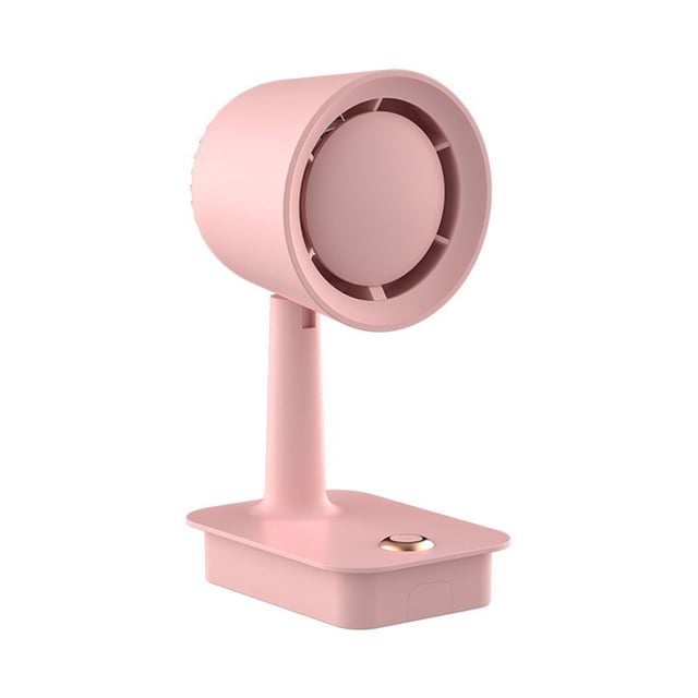 Pink Compact Folding Usb Fan Rechargeable Bladeless Design Desktop Personal Cooling System #eYM3w