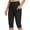 Black, variant on Women's High Waist Compression Workout Shorts, Tummy Control Knee Length Yoga Shorts with Side Pockets, Stretchy Athletic Biker Shorts for Running Gym Training Daily Wear Black S