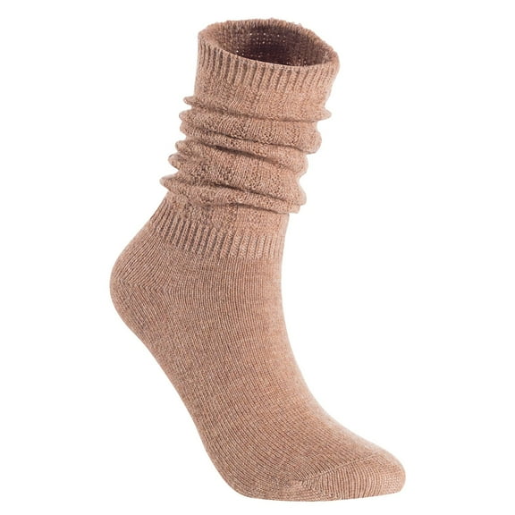 Lian LifeStyle Cute Women's 1 Pair Wool Crew Socks, HR1764, Size 6-9, Color Camel