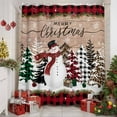 thumbnail image 2 of Shower Curtain 48"W x 72"L Merry Christmas Snowman Xmas Tree Plaid Wood Grain Fabric Shower Curtains Set with Hooks Water Repellent Bathroom Curtains Machine Washable Bathroom Accessories, 2 of 9